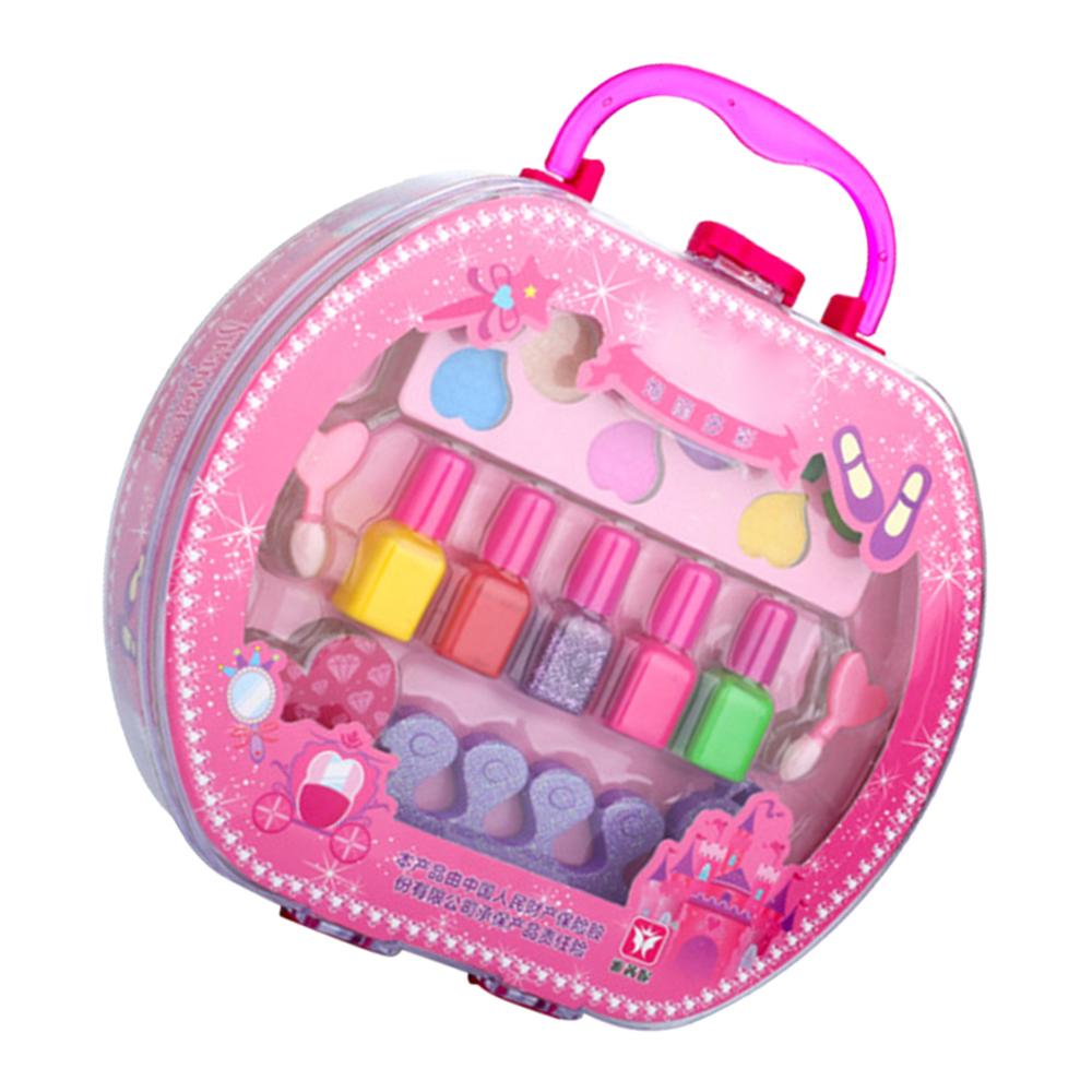 Bambini chiodo polacco Cosmetici E di Trucco impostato Valigia Rosa Bambini Giochi Di Imitazione Giocattolo