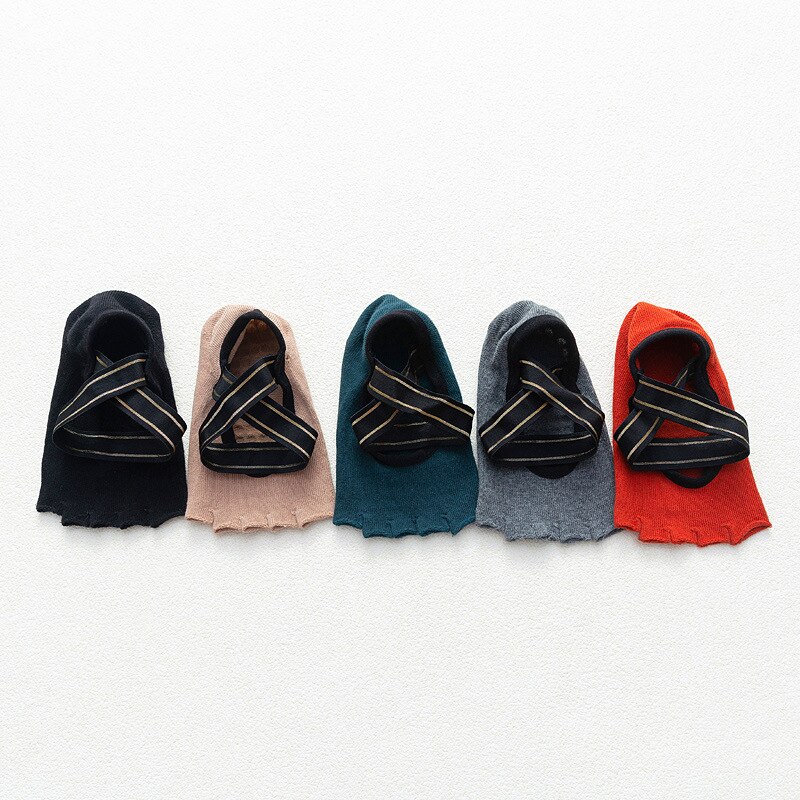 Women Bandage Yoga Socks Anti-Slip Quick-Dry Damping Pilates Ballet Socks Good Grip For Men&Women Cotton Socks