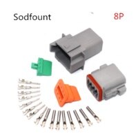 Kit de 10 conectores Deutsch DT 2/3/4/6/8/12 pines Kit de conector de cable eléctrico resistente al agua 22-16AWG motor/caja de cambios eléctrica resistente al agua: 8P