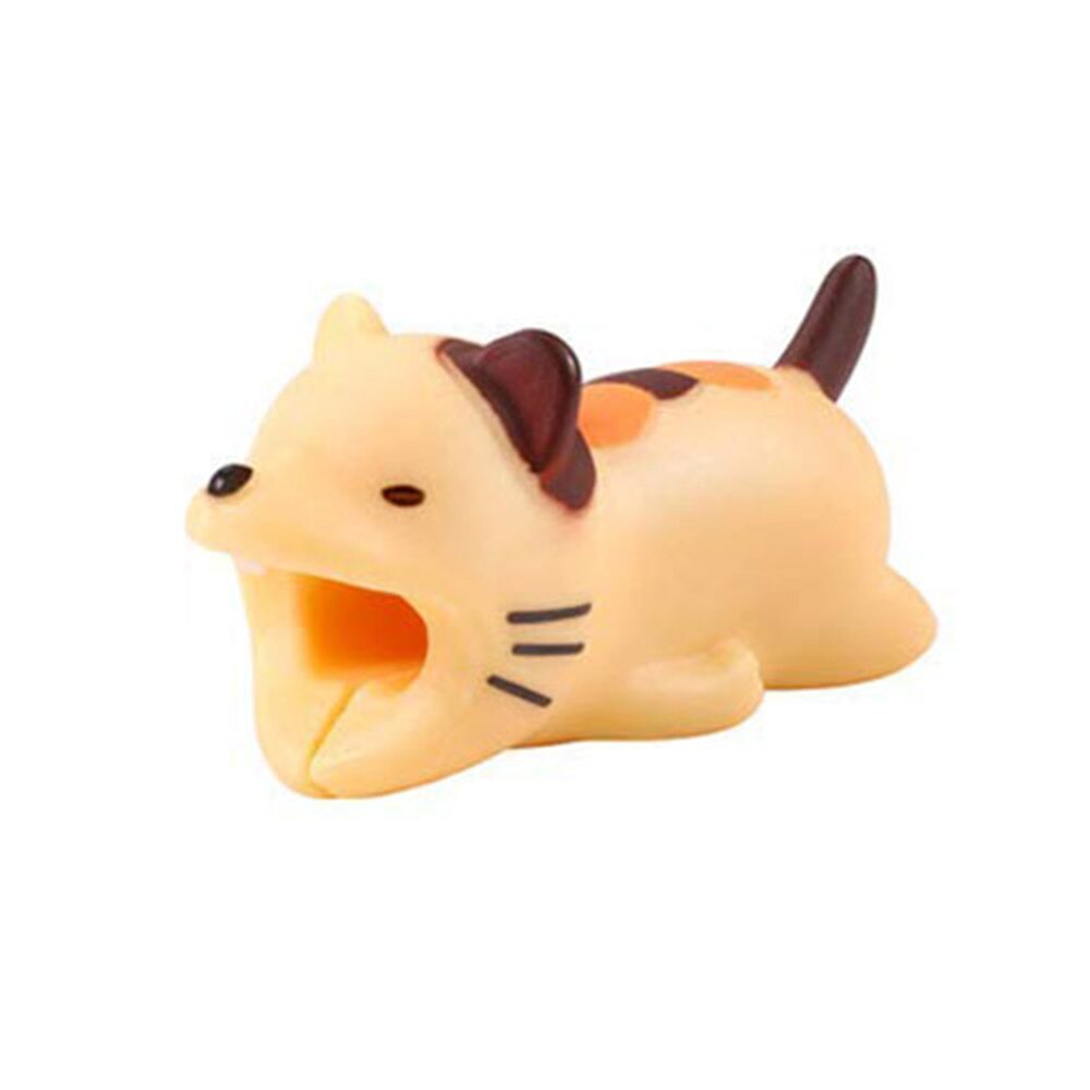 Cable Winder Cute Animal Bite Cable Protector for Cable Chompers Organizer Bites Doll Model Holder Cable Winder: Cat