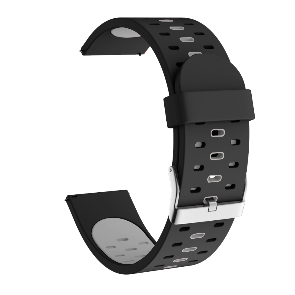 Correa de silicona para relojes Garmin Forerunner, repuesto de correa deportiva de 20mm para relojes Garmin Forerunner 245 245M 645 Vivoactive 3 Venu, pulsera inteligente de silicona: Black gray / For 20mm Width