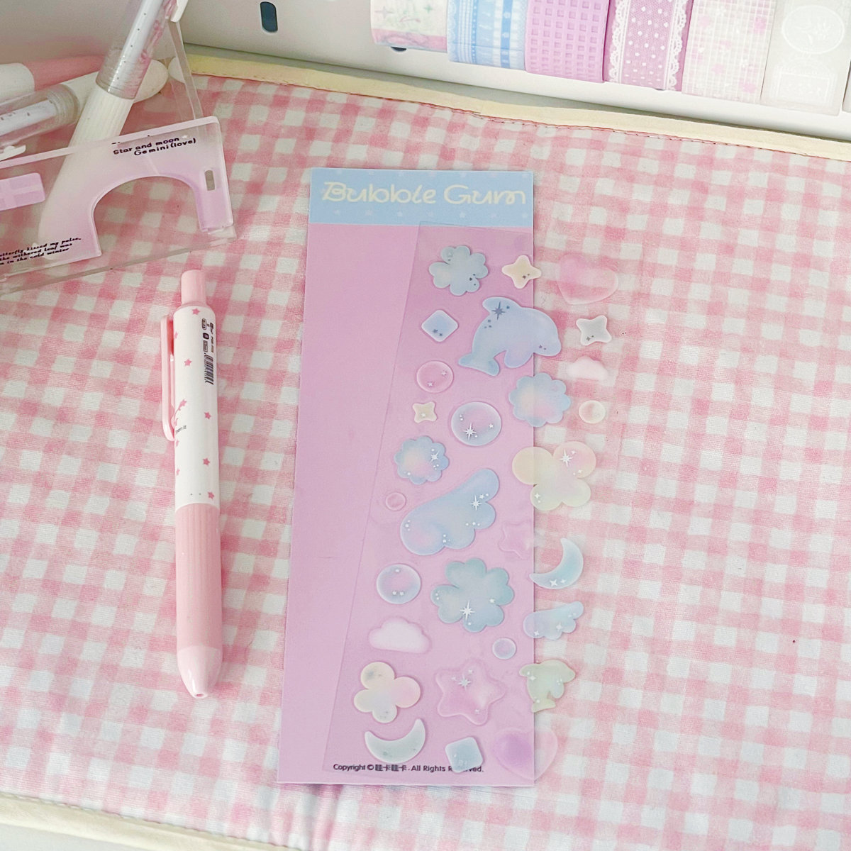 Stars Decal Stickers Scrapbooking Stationery Hearts Stickers PET Bubble Deco Sticker DIY Journal Planner:  Light Yellow
