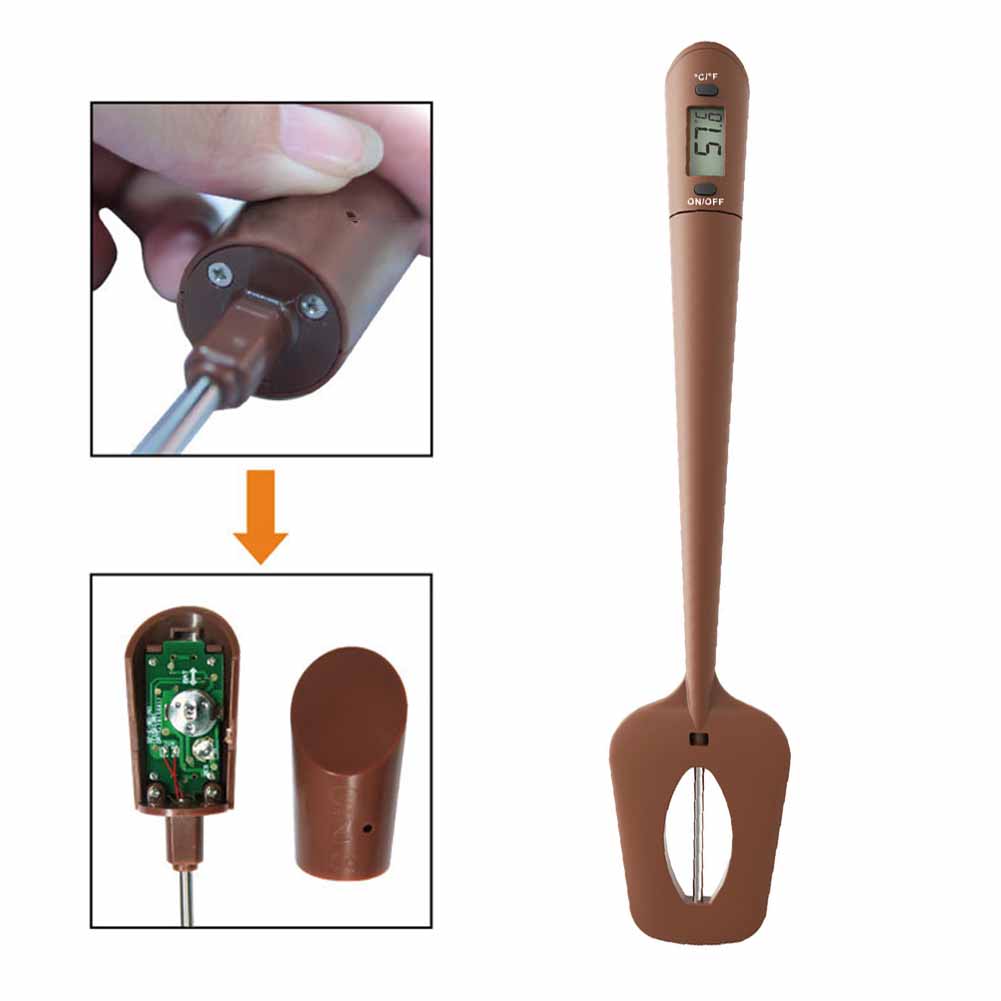 Siliconen Digitale Spatel Koken Thermometer Snoep Chocolade Eten Temperatuursensor Meter Gebak Cake Bakken Roeren Schraper