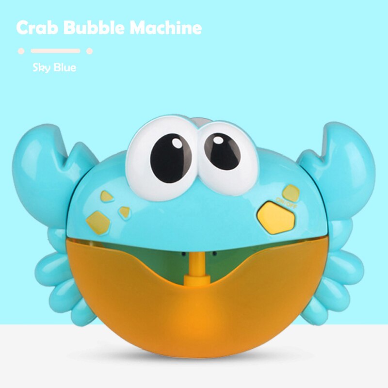 Bubble Crab Bath Toy Bubble Machine Crabs Frog Music Bathtub Soap Automatic Bubble Maker Bathroom for Toddlers Baby Kid Toy: Blue Crab With Box