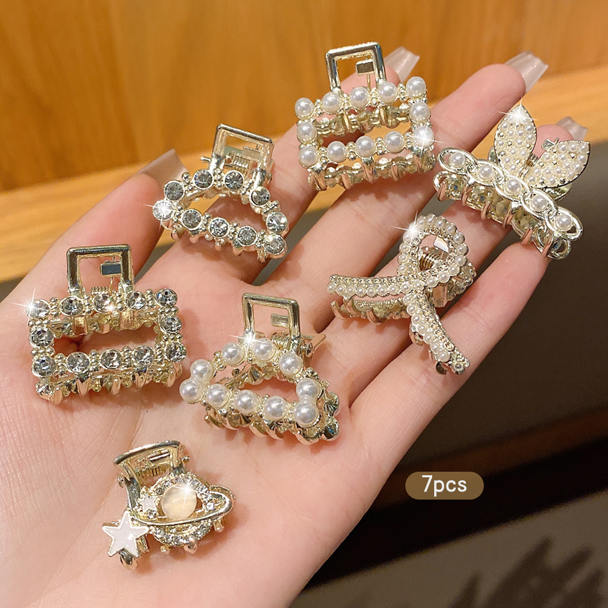 10 legering strass haarclips, modieuze kleine haaraccessoires: Lavendel