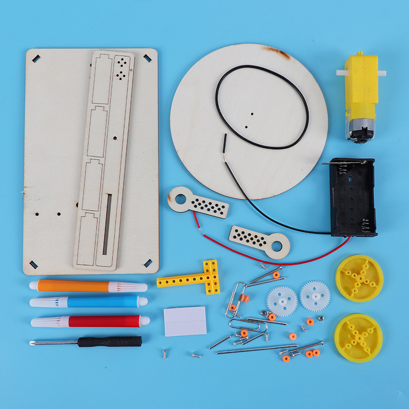 Traceur électrique en bois, bricolage, Robot de dessin, tige, modèle pour enfants, peinture automatique, Kits électroniques scientifiques, expérience: GRIS FONCÉ