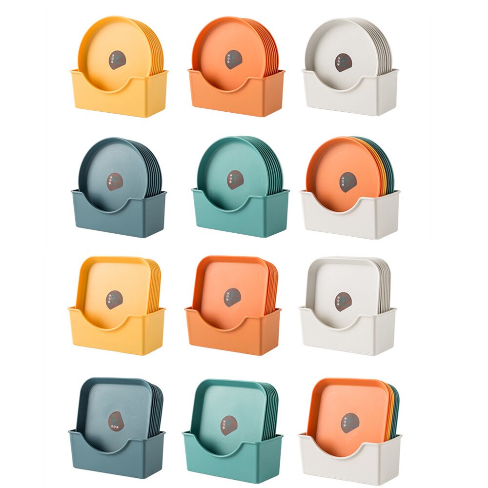 Spit Bone Dish Household Food Grade 6 Inch Plastic Spit Bone Dish Round Square Set Dining Table Garbage Plate