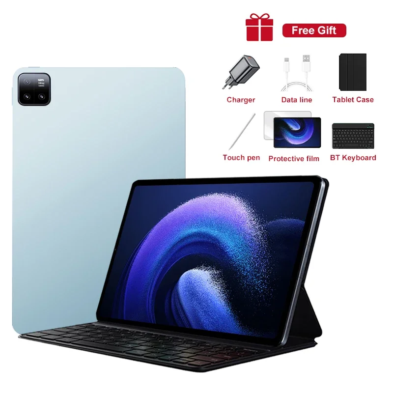 2025 Pad 6 Pro Originele Tablet 10.1 inch Android 14 Snapdragon 8gen2 Global 16 GB + 1024 GB 10000 mah 5G Dual SIM WIFI HD Volledig Scherm: Rood