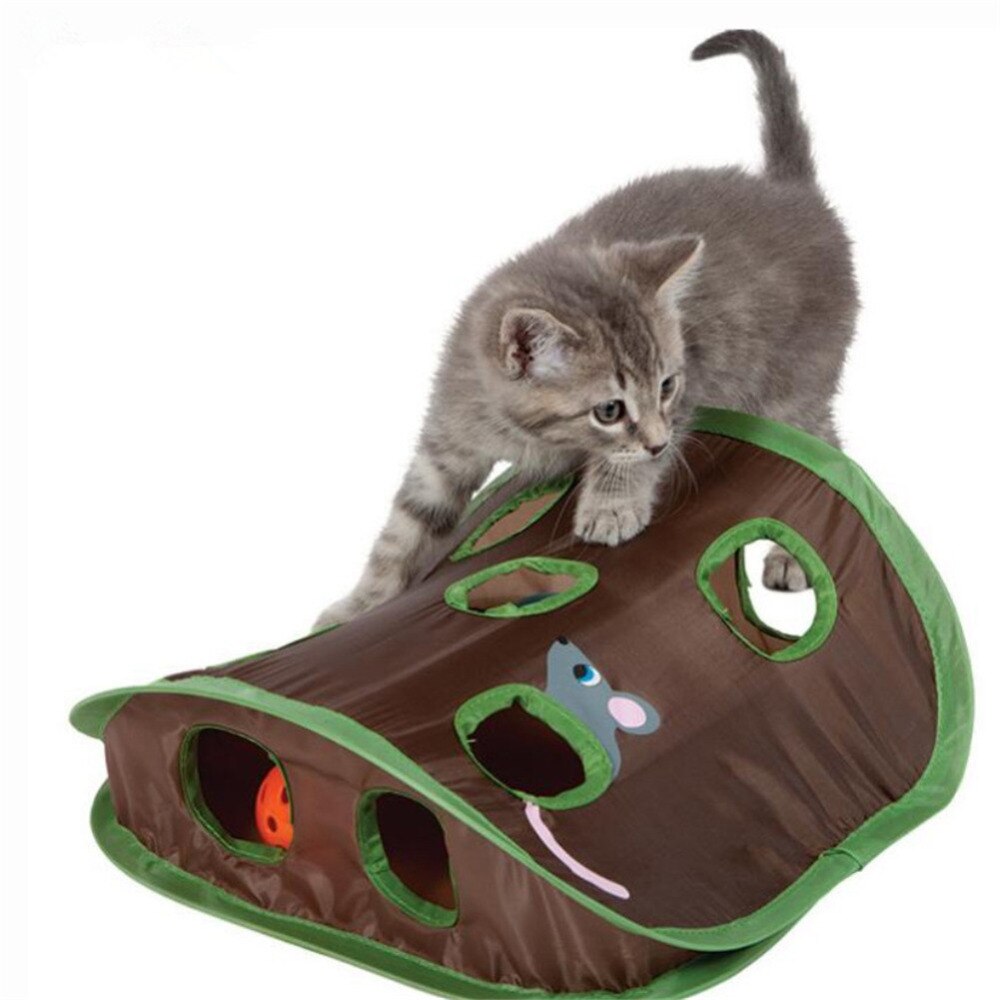 Juguetes interactivos de Gato, rompecabezas de gatos, juguete con ratón de menta y Bola de campana, para mascotas, productos para mascotas