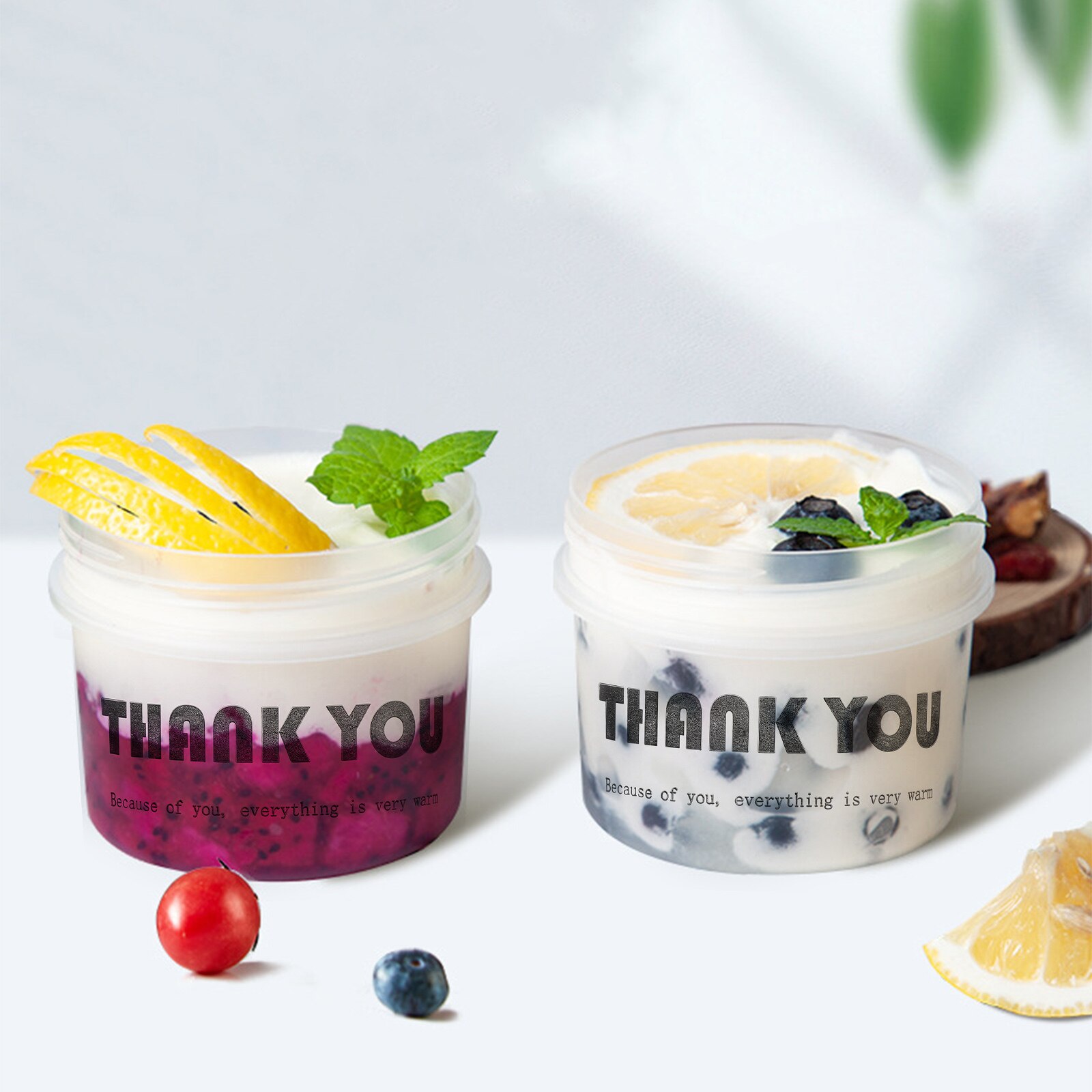 20 Set Plastic Pudding Holders Pudding Yogurt Containers Ice Cream Storage Bottles