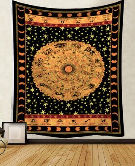 Gobeläng konst vägghängande mandala mönster filt gobeläng multifunktion heminredningsmatta picknick filt 95 x 73cm: 11