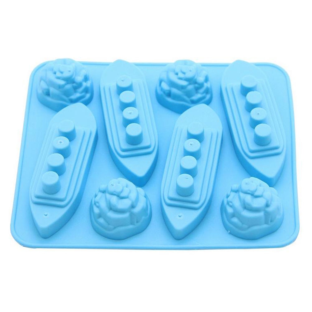 Silicone Titanic Shaped Ice Cube Mold Trays Ice Patterns Boat Iceberg Shape Carving Mold Mould Maker For Party Drink