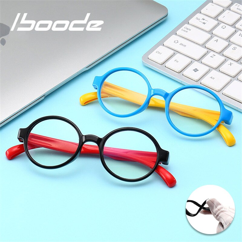 Iboode Kids Bril Bril Bril TR90 Frame Eyewear Kids UV400 Jongen Meisjes Leuke Cool Bril Voor Kinderen Jongens Meisjes