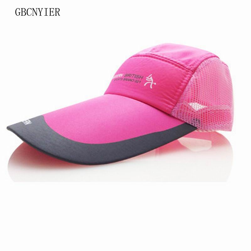 Gbcnyier long brim 11cm baseballcap stor rand sommeren tørr pappahatt utendørs pustende mesh gorras justerbar unisex