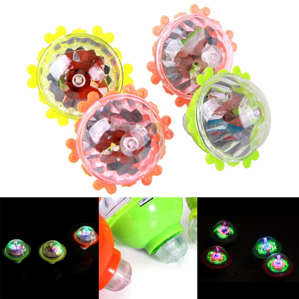 1 Stks Kleur Flash LED Licht Speelgoed Muziek Gyro Peg-Top Spinner Spinning Klassieke Speelgoed Kinderen Speelgoed