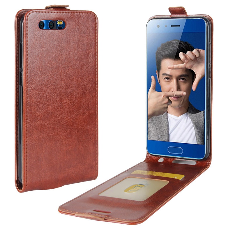 For Huawei Honor 9 Case Vertical Flip Wallet PU Leather Case For Huawei Honor 9 Cover Card Slots Magnetic Business Phone Bag