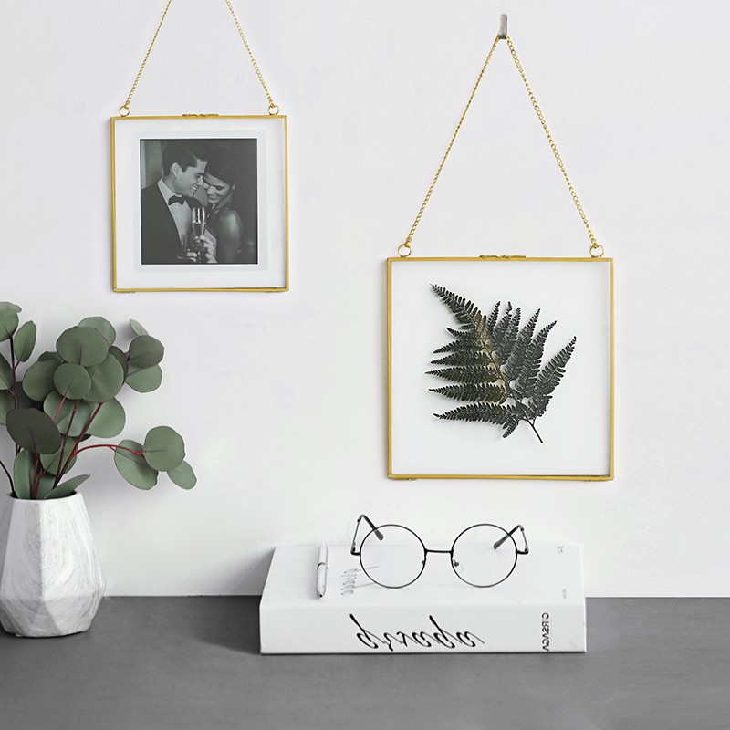 Nordisk luksusstil gull messing vegghengende ramme plakatramme veggfotorammer for bilderamme gullramme bordplate