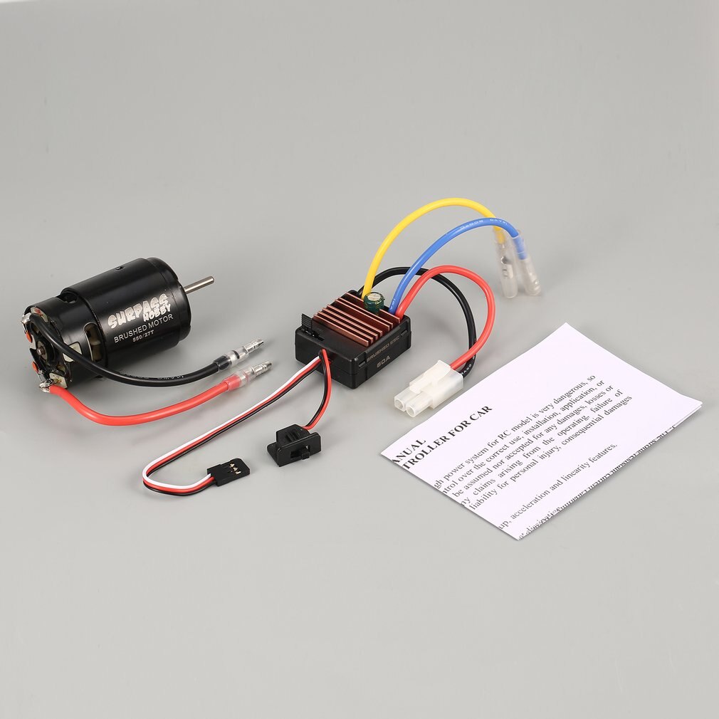 Übertreffen Hobby 550 27T/35T Gebürstet Motor 60A ESC mit 5V/2A BEC für HSP HPI Kyosho TRAXXAS 1/10 RC Crawler Off-road Klettern Auto