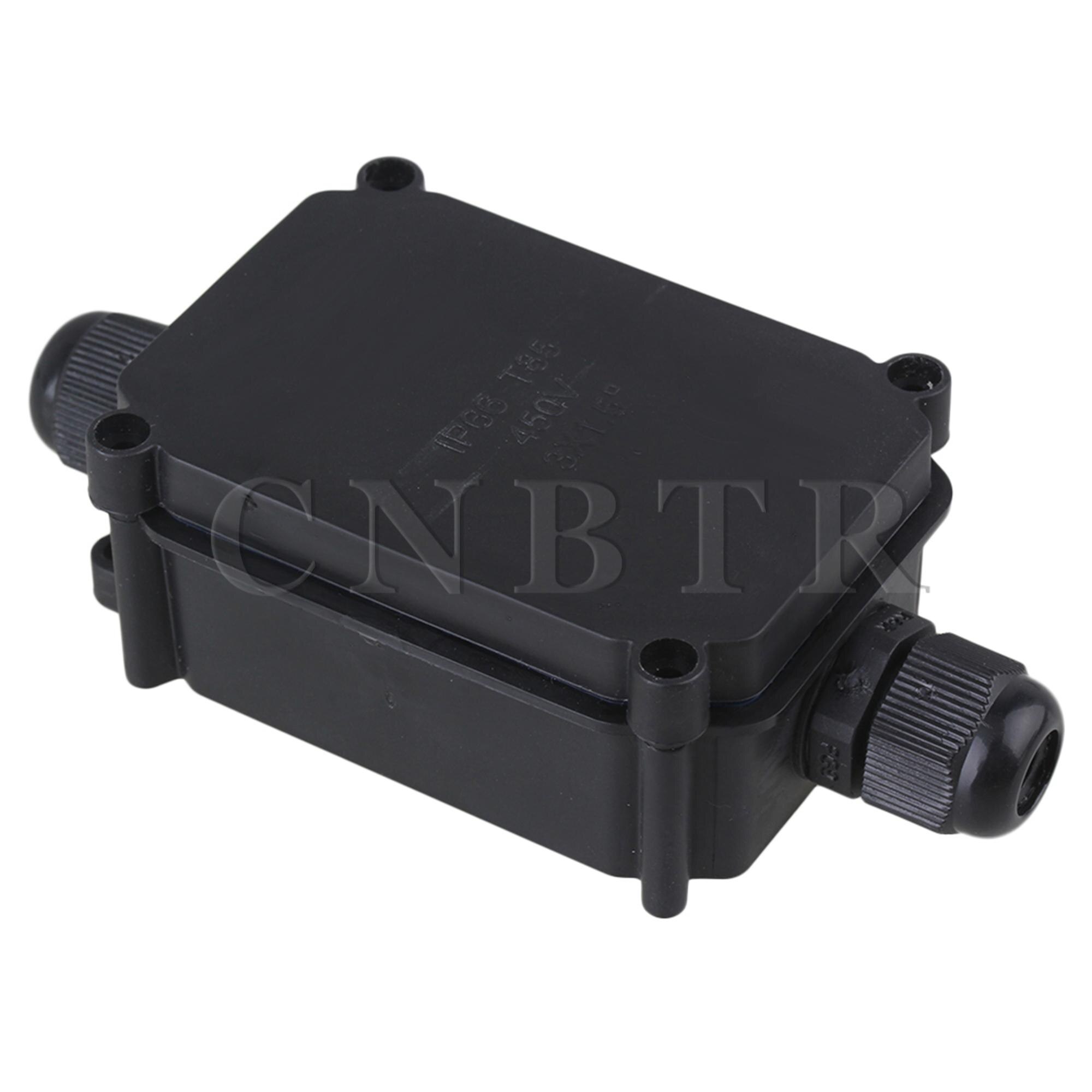 CNBTR Black 2 Way Cable Junction Box with T06-3 Terminal for Outdoor Light