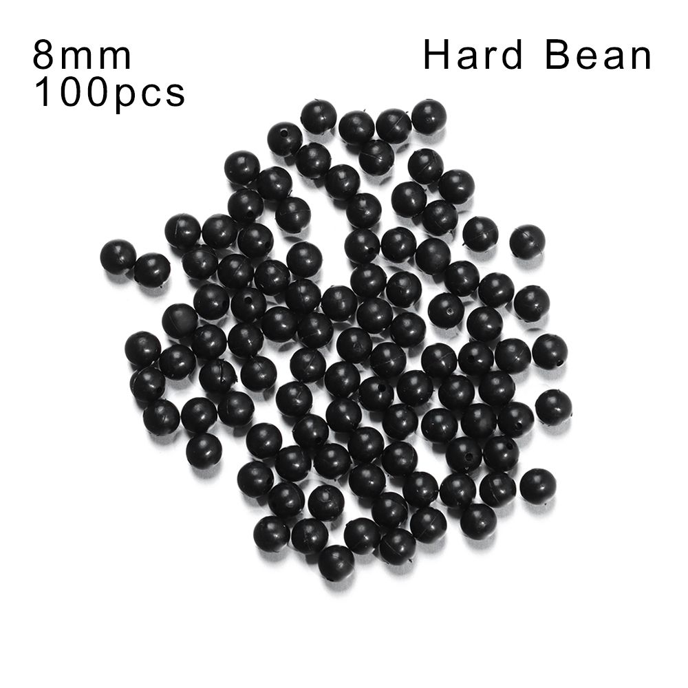 100PCS 3mm-12mm Plastic Black Round Fishing Floats Beads Spacer Stopper Soft Hard Beans Fishing Lures Bait Hook Rig Accessories: Light Grey