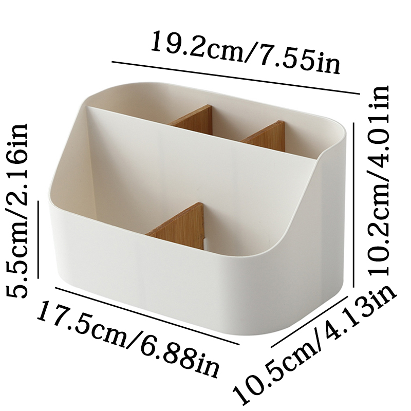 Desktop Storage Box Living Room Remote Control Debris Sorting Box Women's Makeup Brush Lipstick Interval Storage Box: black