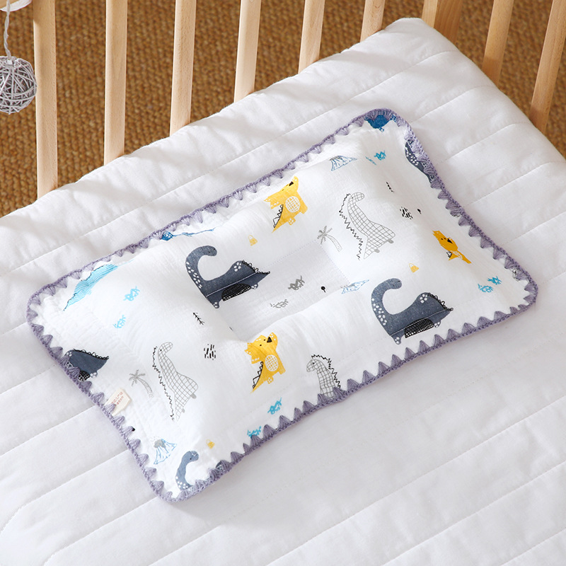Cartoon Baby Newborn Pillow Breathable Pillow Soft Cotton Toddler Bed Pillow for Sleeping Bassinet Bedding: black