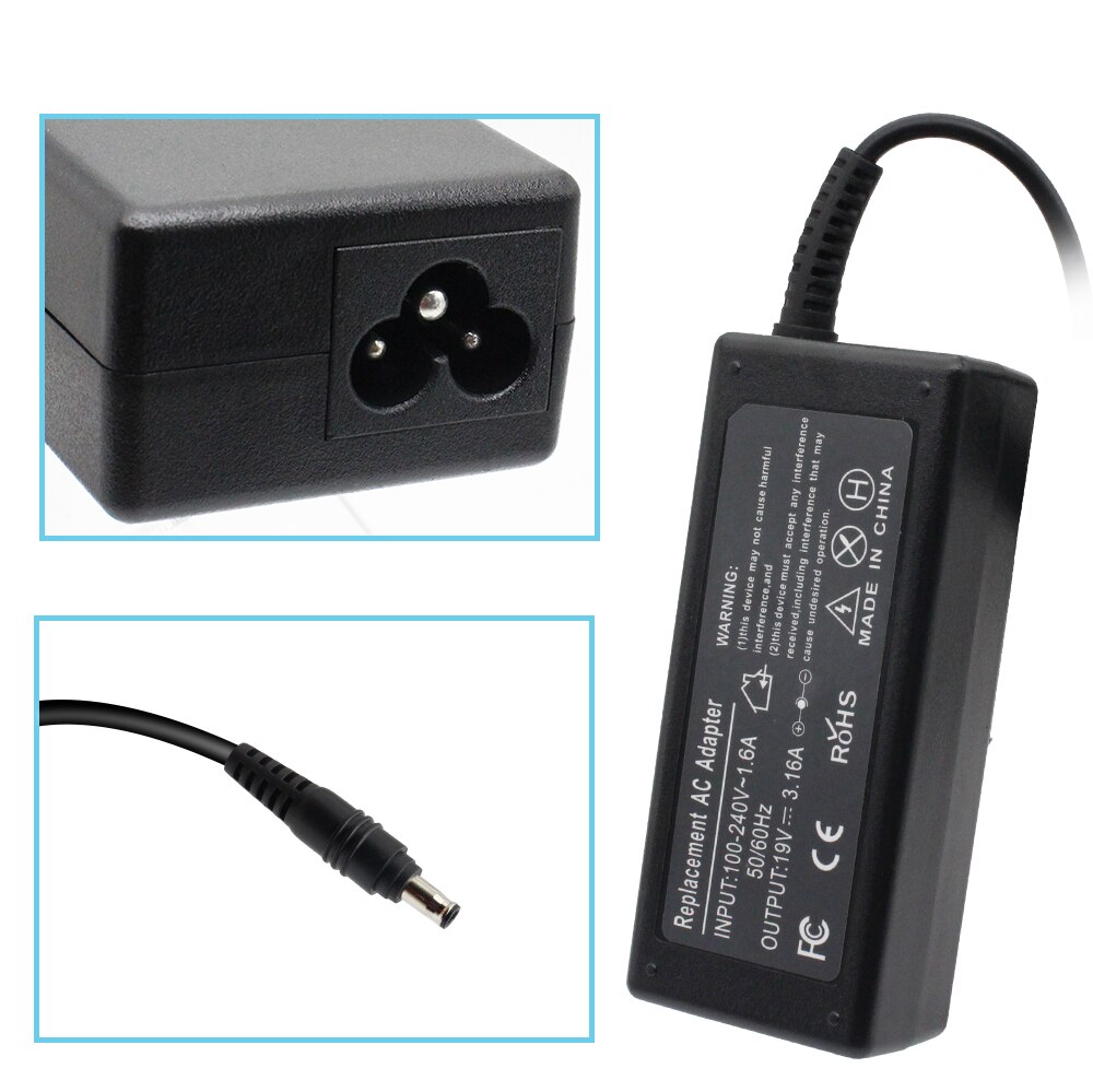 19v 3.15a/3.16a nätadapter laddare för samsung  rv510 rv515 rv520 rv711 np-rv511 r580 r480 samsung series 2 3 4 5 6 7 np305 v 5a
