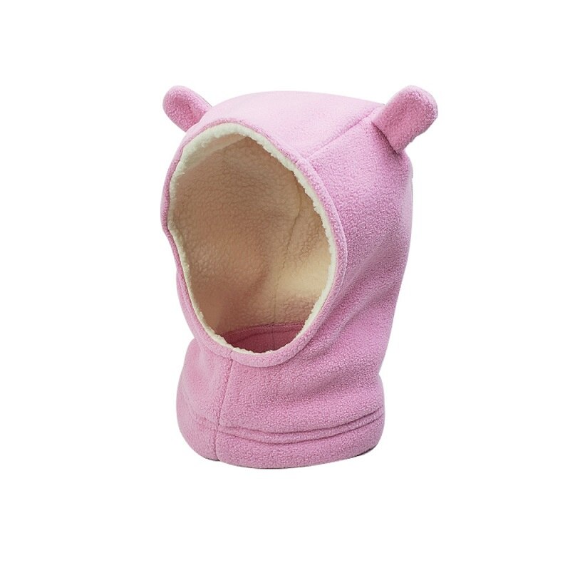 Barn kepsar fleece mössa halsduk i ett stycke söt björn öron keps halsduk baby hattar pojkar vinter mössa barn hattar kepsar