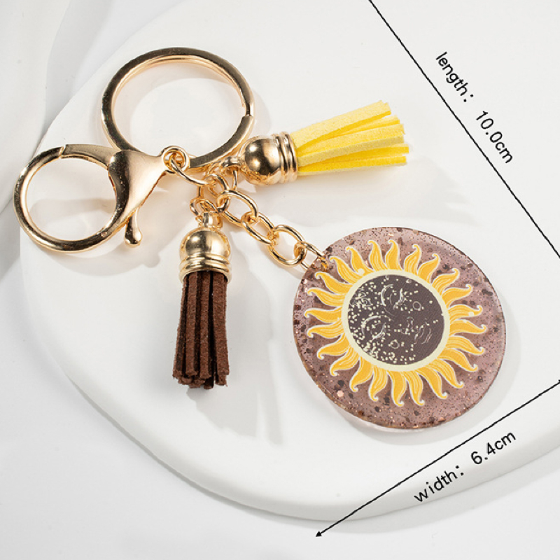 1 stücke europäische und n sonnenblume schlüssel Ring, anhänger schlüssel anhänger geburtstags