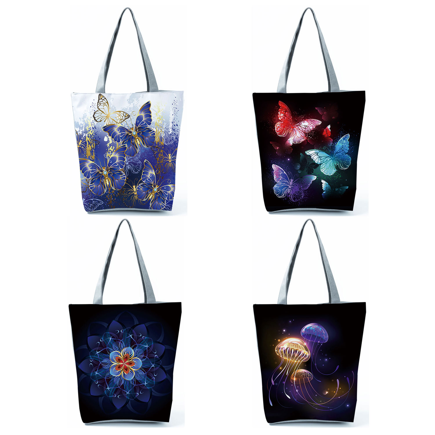 Mooie Vlinder Print Handtassen Symfonie Mode Patroon Vrouwen Schoudertas Mooie All-Match Tote Eco Herbruikbare Boodschappentassen