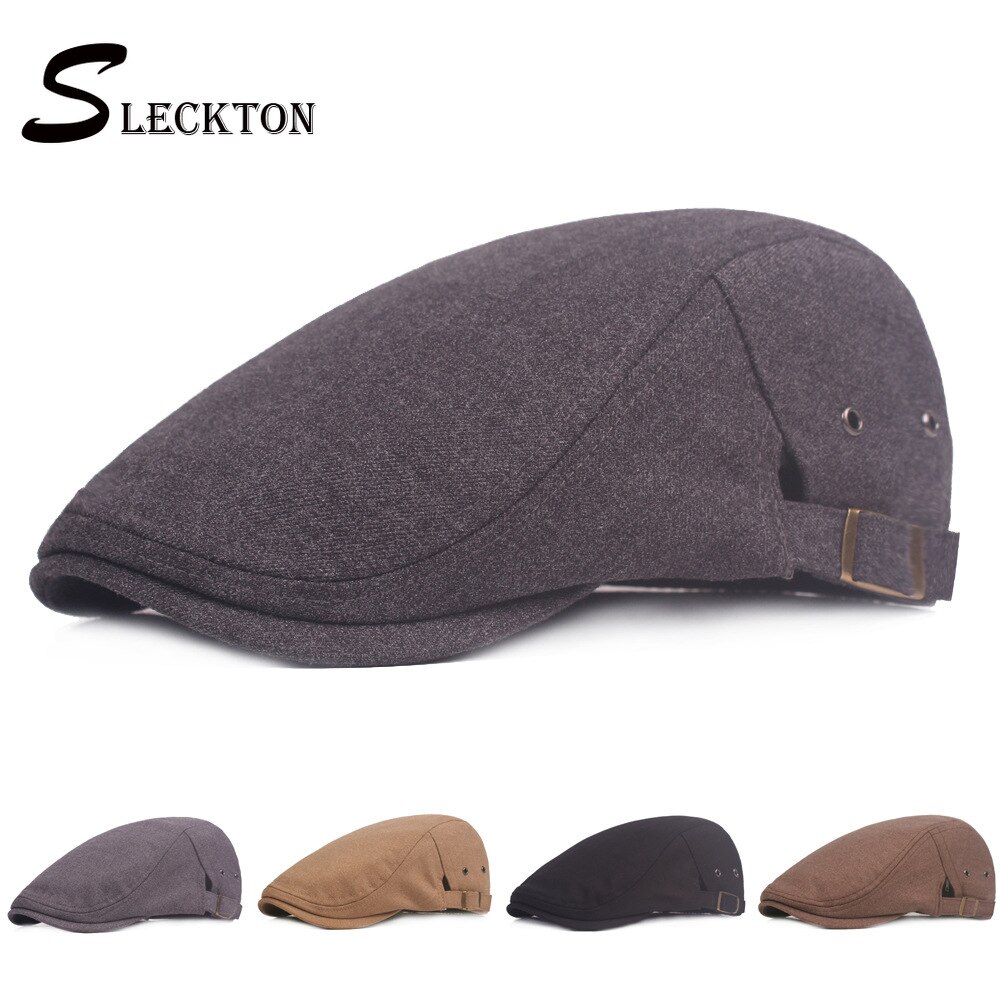 SLECKTON Fedoras Cap Beret Casual Hat Peaked Cap Retro Newsboy Cap Solid Flat Cap French Hat Winter Hat for Men Unisex