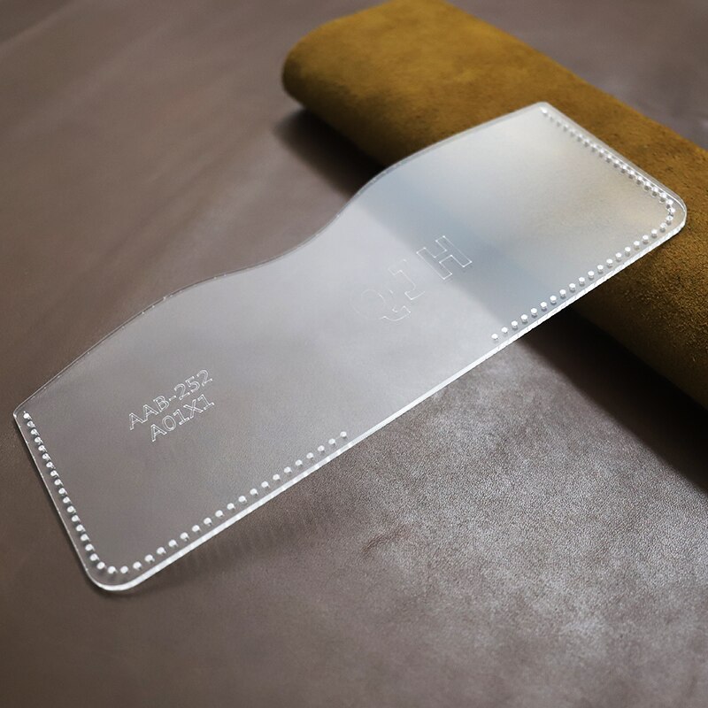 Fold tegnebog gør form diy læder håndværk skabelon syning akryl stencil semi færdig pung form håndlavede forsyninger