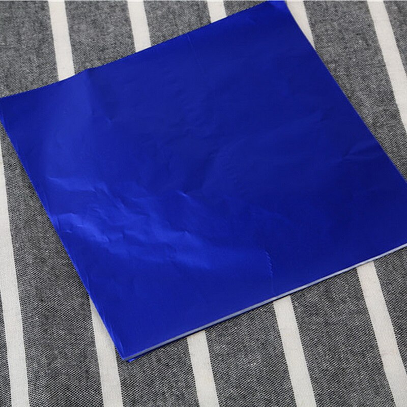 Papel de aluminio 100 Uds 8x8CM DIY para alimentos, papel para dulces y Chocolate, paquete de 10 colores para fiestas, cumpleaños, envoltura, papel adhesivo