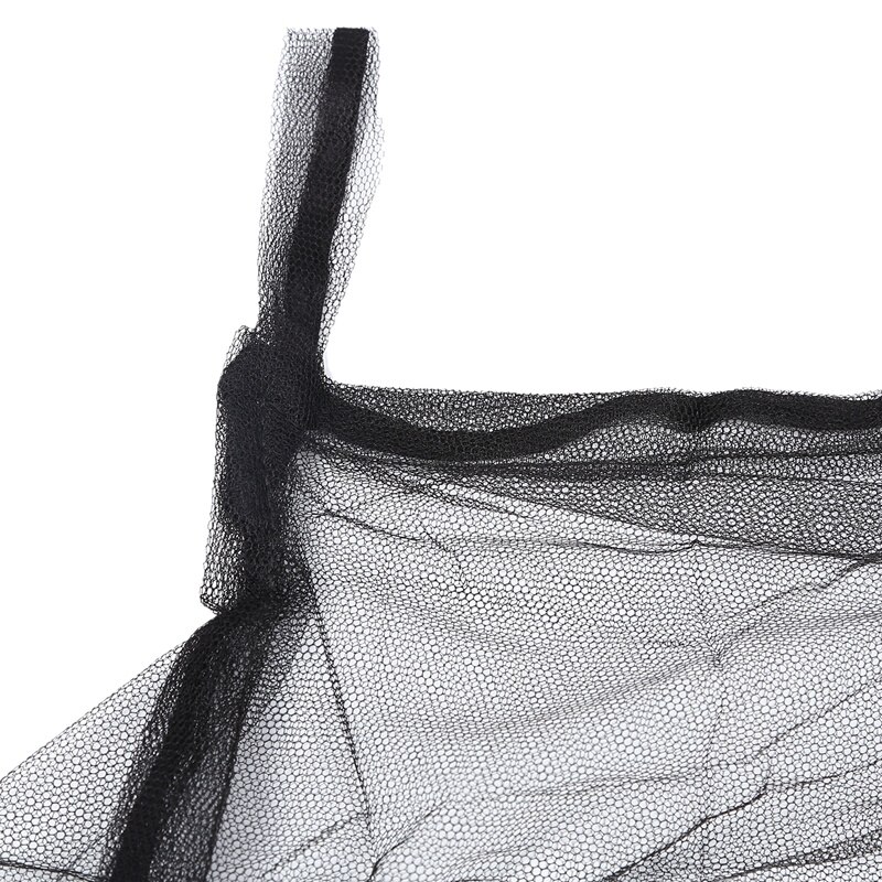 4-Hoek Bed Netting Canopy Klamboe Voor Queen/Kingsize Bed 190*210*240Cm (Zwart)