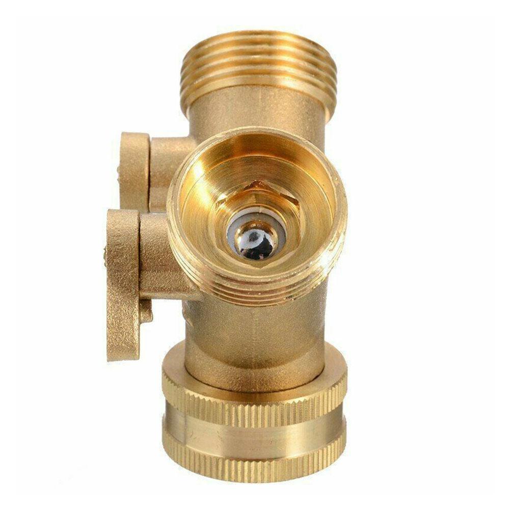 Brass 3/4" Garden Hose Splitter 2 Way Tap Y-Type Watering Connector Garden Tap For Outdoor Faucet