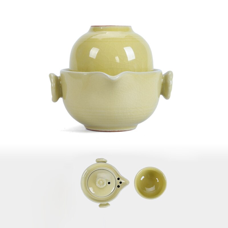 Ceramic portable travel Tea set Include 1 Pot 1 Cup, fast passenger cup gaiwan,Beautiful and easy teapot kettle,kung fu teaset: 06