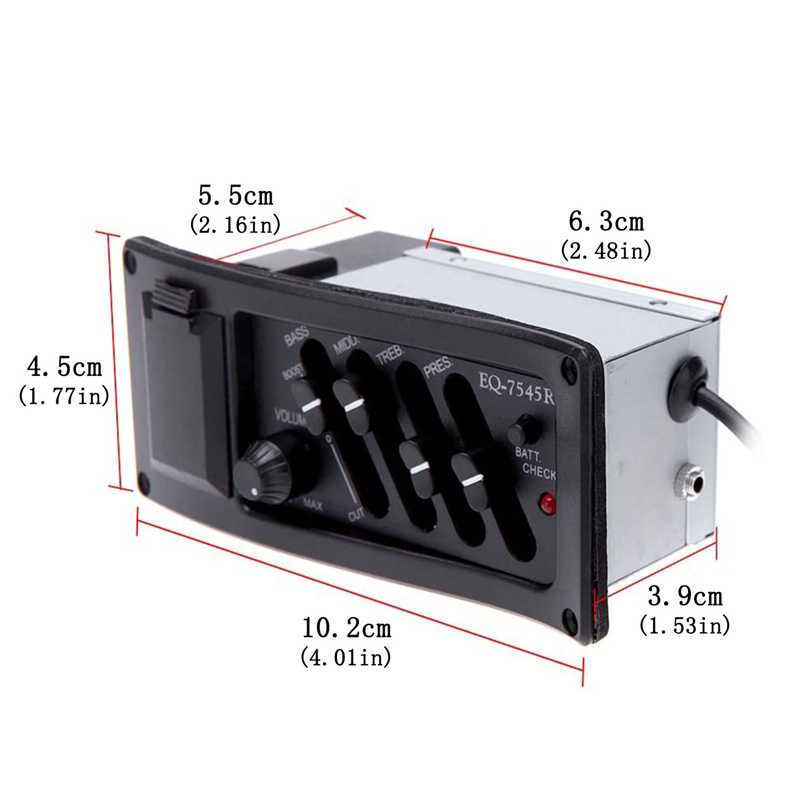 EQ – égaliseur 4 bandes pour guitare acoustique, boîte électrique, micro piézo