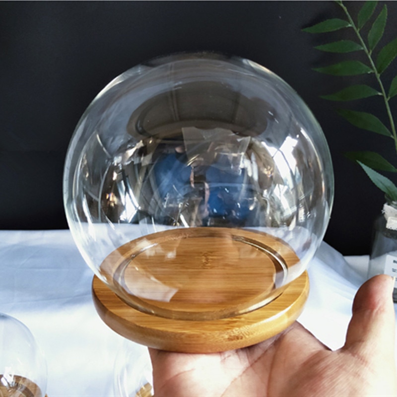 Diameter = 10cm forskellige bund runde glas kuppel vase hjem dekoration glas kuppel ven bryllup dekoration