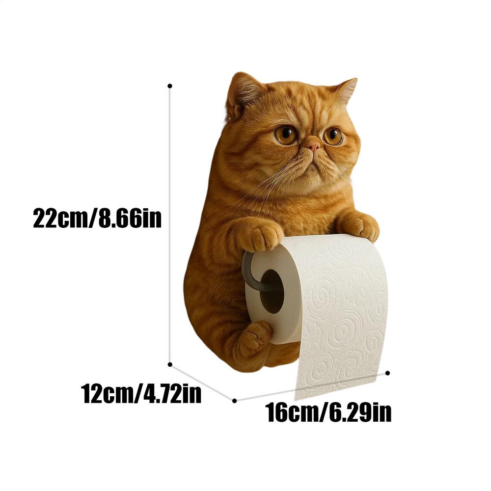 Toiletpapirholder til katte harpiks vægmonteret badeværelse toiletpapirholder køkkenrulleholder sød dispenser værelsesindretning: Blå