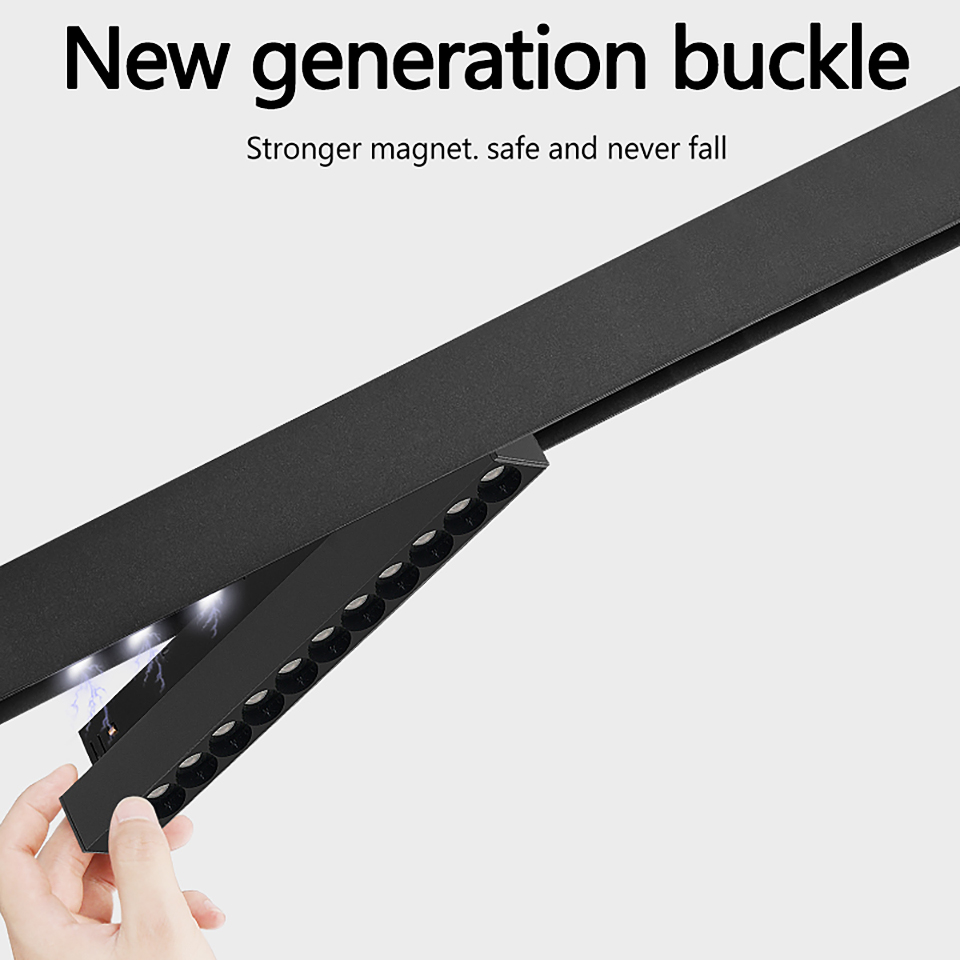 Iluminação de pista magnética led 12w 18 24 36 sem design de luz principal sala de estar quarto lâmpada magnética linear 48v regulável zigbee dali