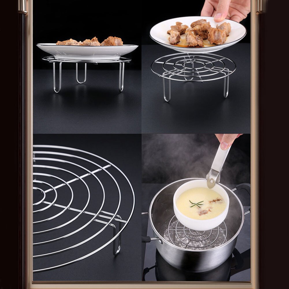 Support Durable dessous de plat grand fil accessoires de cuisine alimentaire légumes en acier inoxydable autocuiseur support à vapeur Pot plateau de casserole
