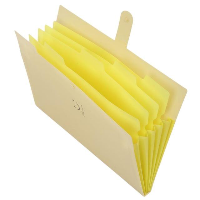 Stockage de papiers extensible taille 5 lettres pour école créative mignon accordéon A4 sac de dossier en plastique poche: BEIGE