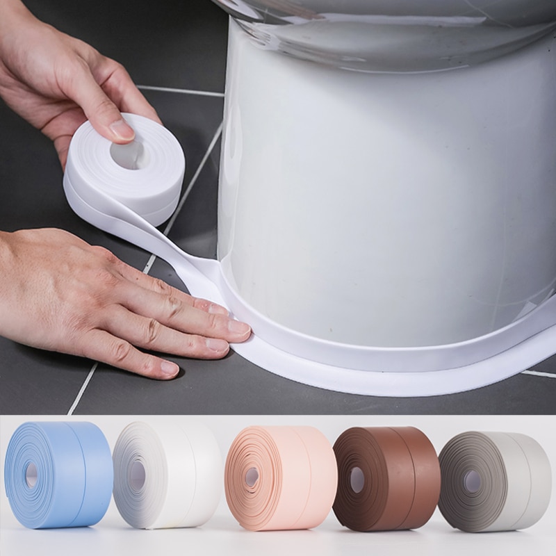 Tapeter pvc crack tape til badeværelse og køkken anti-mug vandtæt forsegling vask tape tapet kant selvklæbende tape