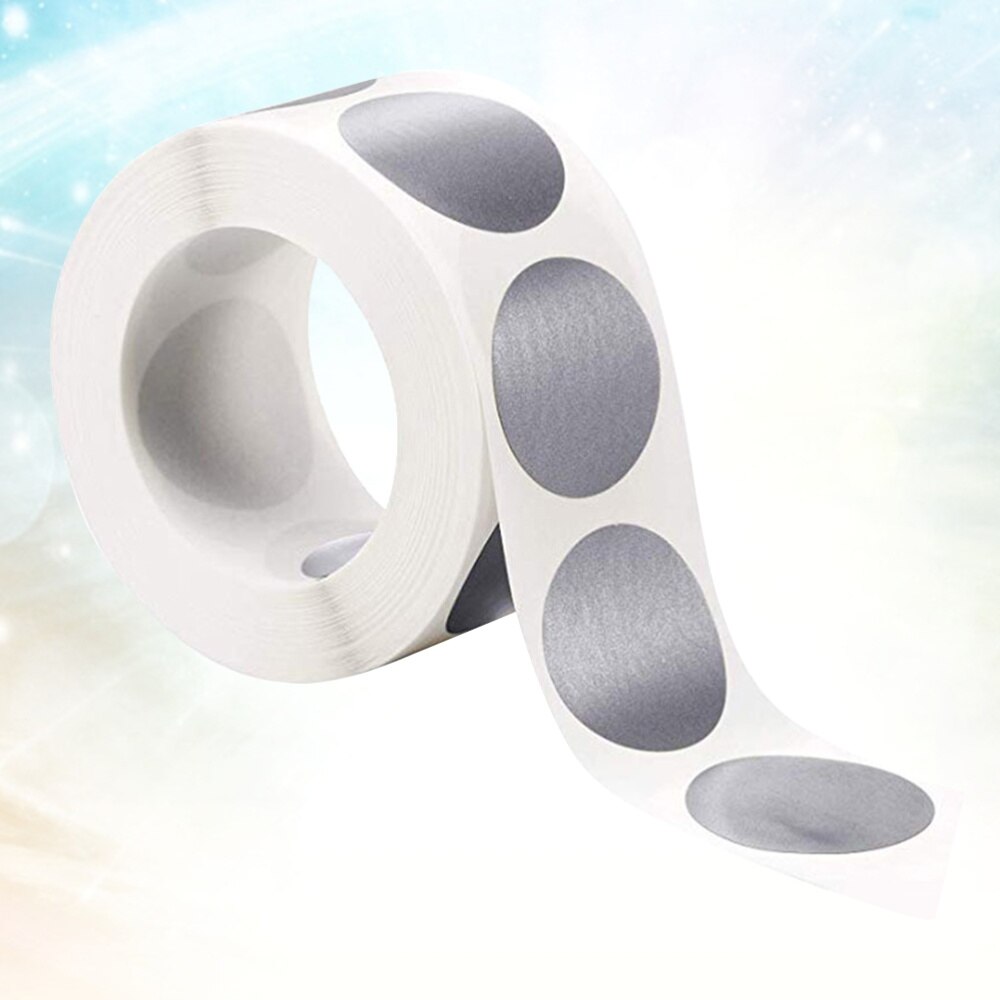 1 Roll 300pcs Scrape DIY Adhesive Sticker Round Label Paper Decals Silver Bag Stickers Party Favor
