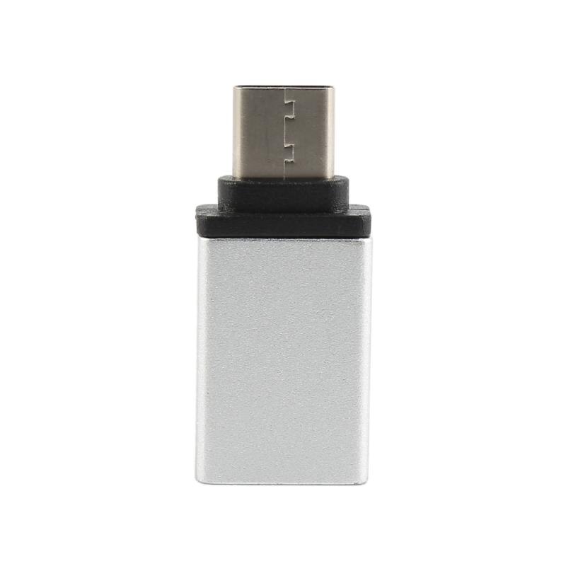 Type C OTG Male Adapter to USB 3.0 A OTG Female Converter USB 3.0 Function White and Black Data Sync OTG Adapter for Macbook: silver