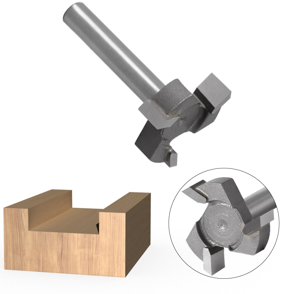 6mm varsi 1/4 ″varsi 3 hammasta t-ura jyrsinterä jyrsintä suora reuna ura jyrsintä leikkauskahva puuntyöstölle