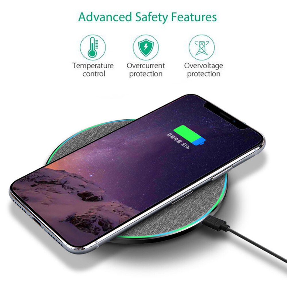 20w hurtig trådløs oplader til samsung galaxy  s10 s9/s9+ s8 note 9 usb qi opladningsplade til iphone 12 11 pro xs max xr  x 8 plus