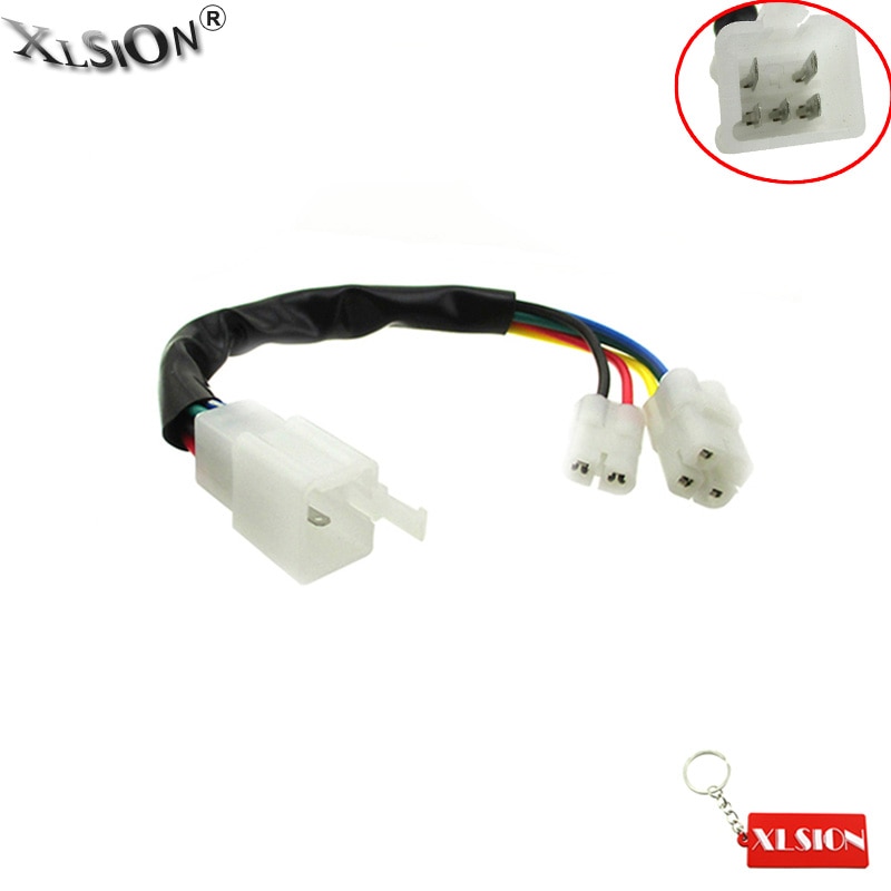 XLSION Aftermarket 5 Pin CDI Cable Wire Adapter Connector Plug Scooter Moped Pit Dirt Bike ATV Quad Motocross