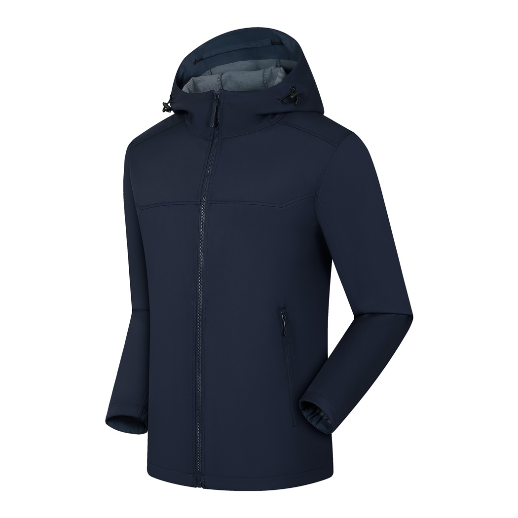 ARC Jacket Plus polaire nouvelle coque souple pêche à capuche imperméable coupe-vent hommes et femmes veste de randonnée en plein air: XXL / Marine Bleu