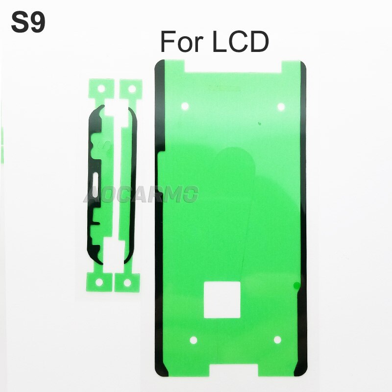 10 jogos/lote Para Samsung Galaxy S9 SM-G9600 Screen Display LCD + Tampa Traseira Da Bateria + Lente Da Câmera À Prova D' Água Etiqueta Adesiva fita
